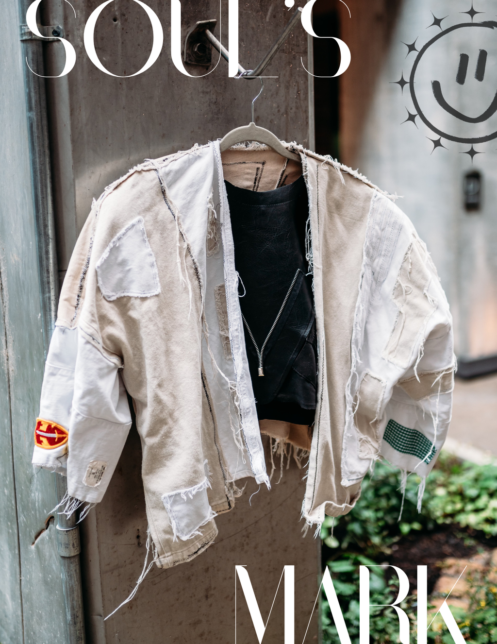 Upcycled Beige Denim Jacket