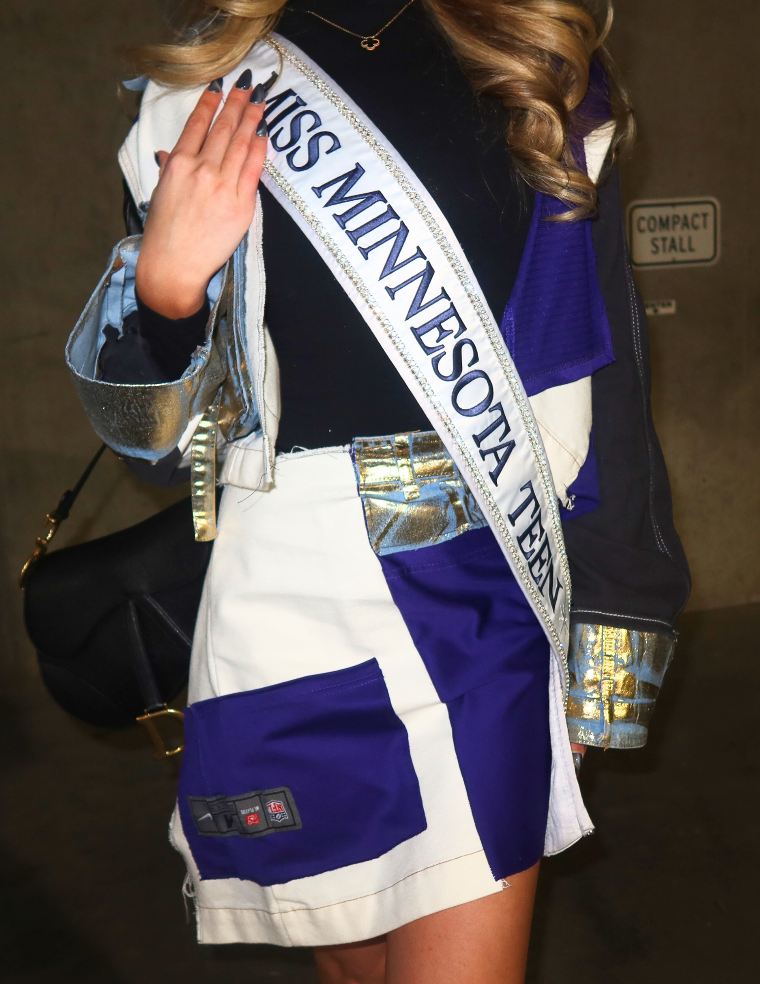 Vikings Denim Leather Skirt Jacket Set