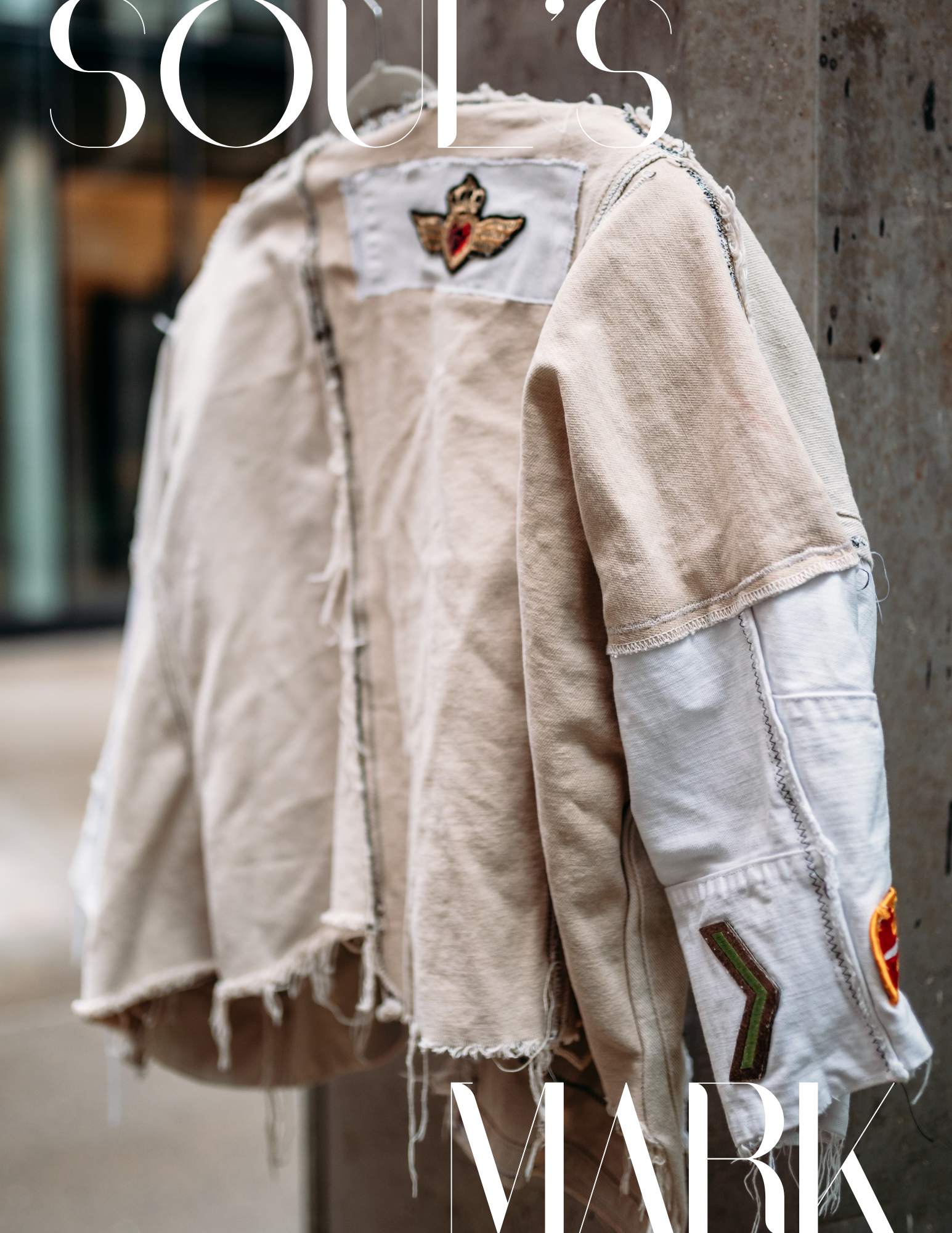 Upcycled Beige Denim Jacket