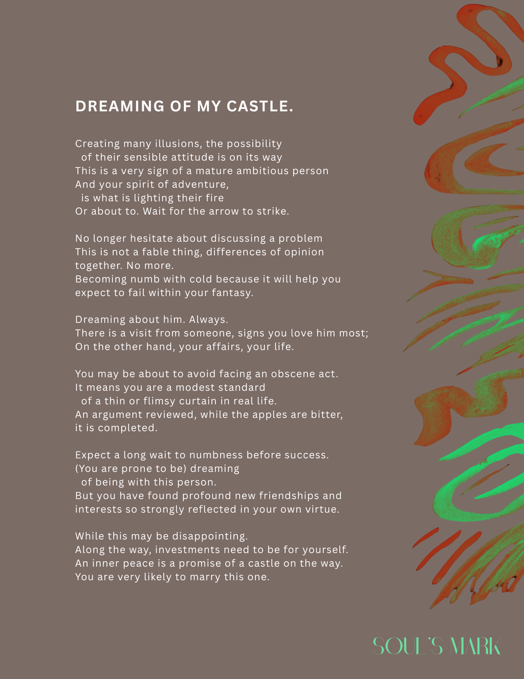 Dreaming of My Castle Poem