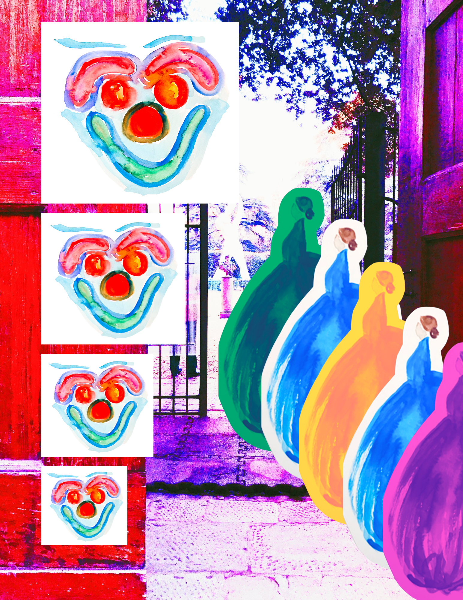 Maidens in the Garden With Clowns