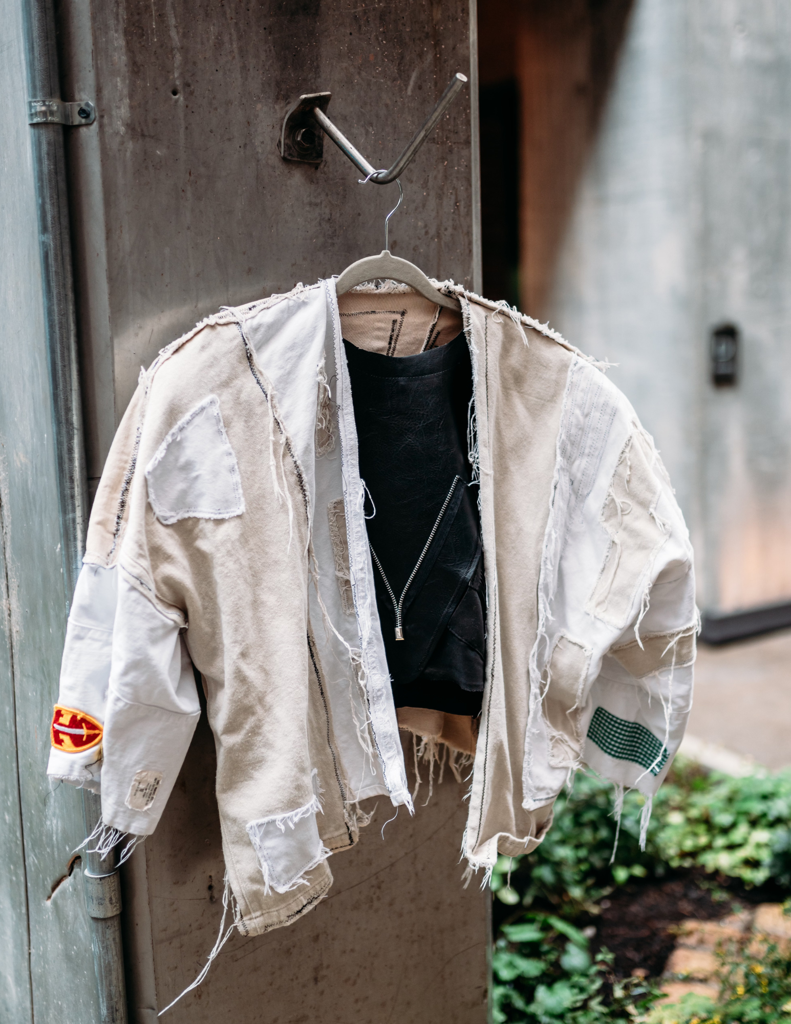 Upcycled Beige Denim Jacket