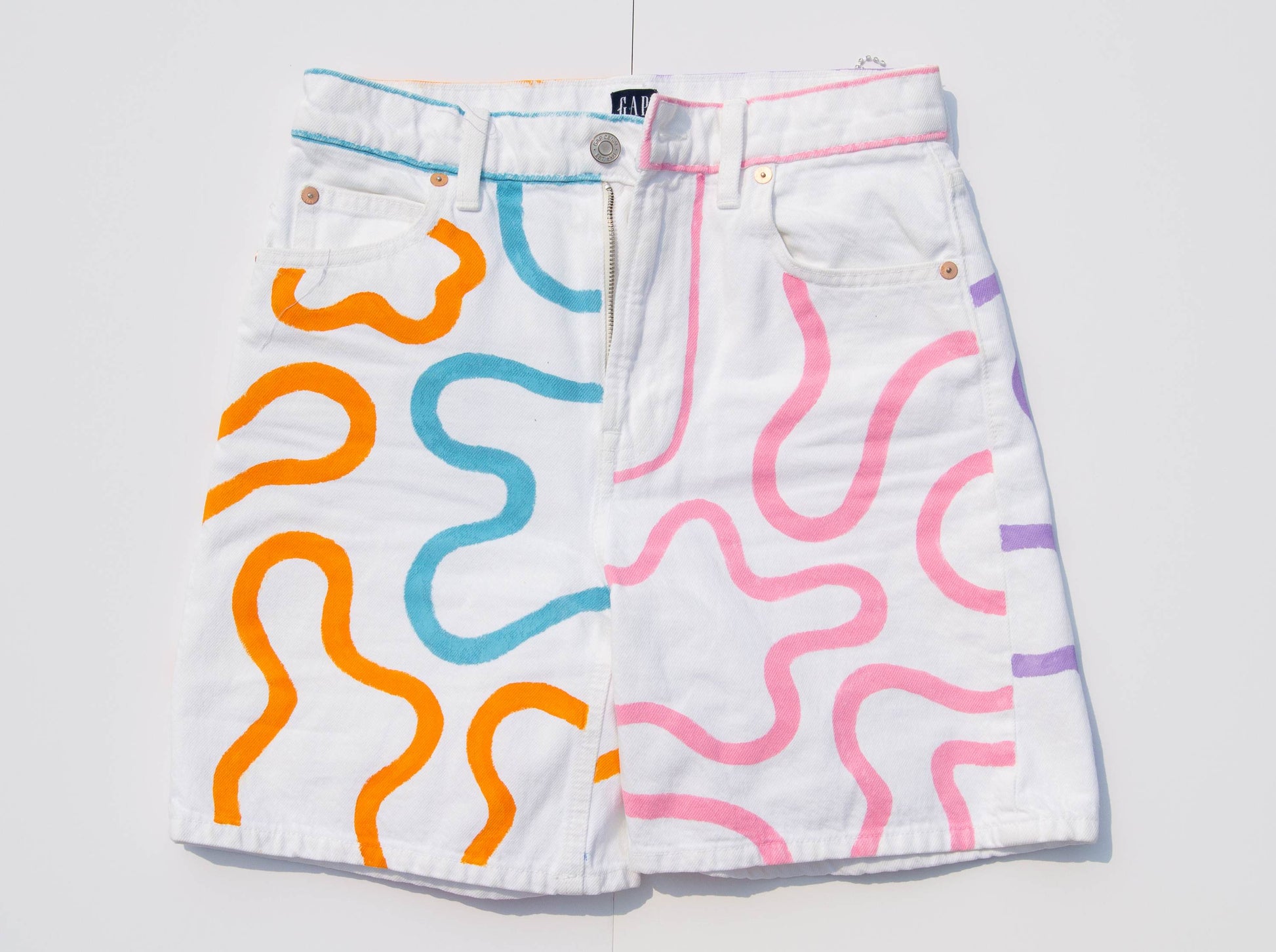 Squiggly Painted Shorts + Jacket