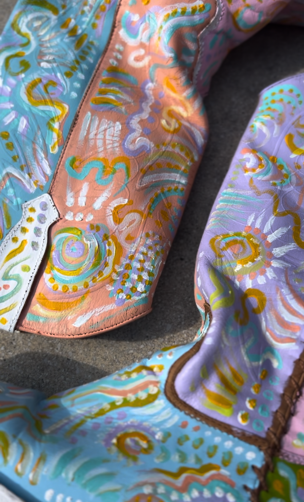 Colorful Painted Cowgirl Boots