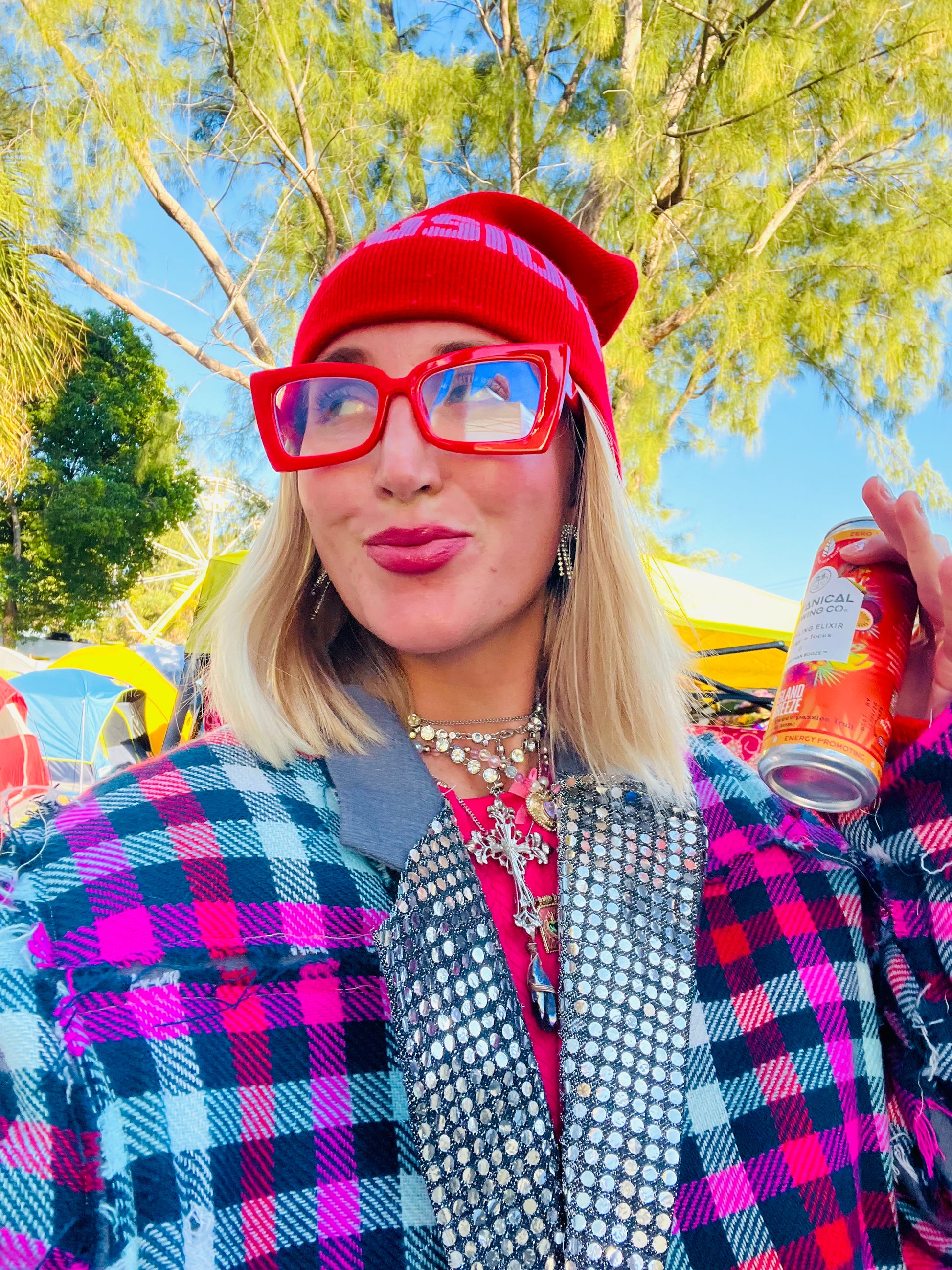 Upcycled Colorful Gingham Style XL Men's Blazer