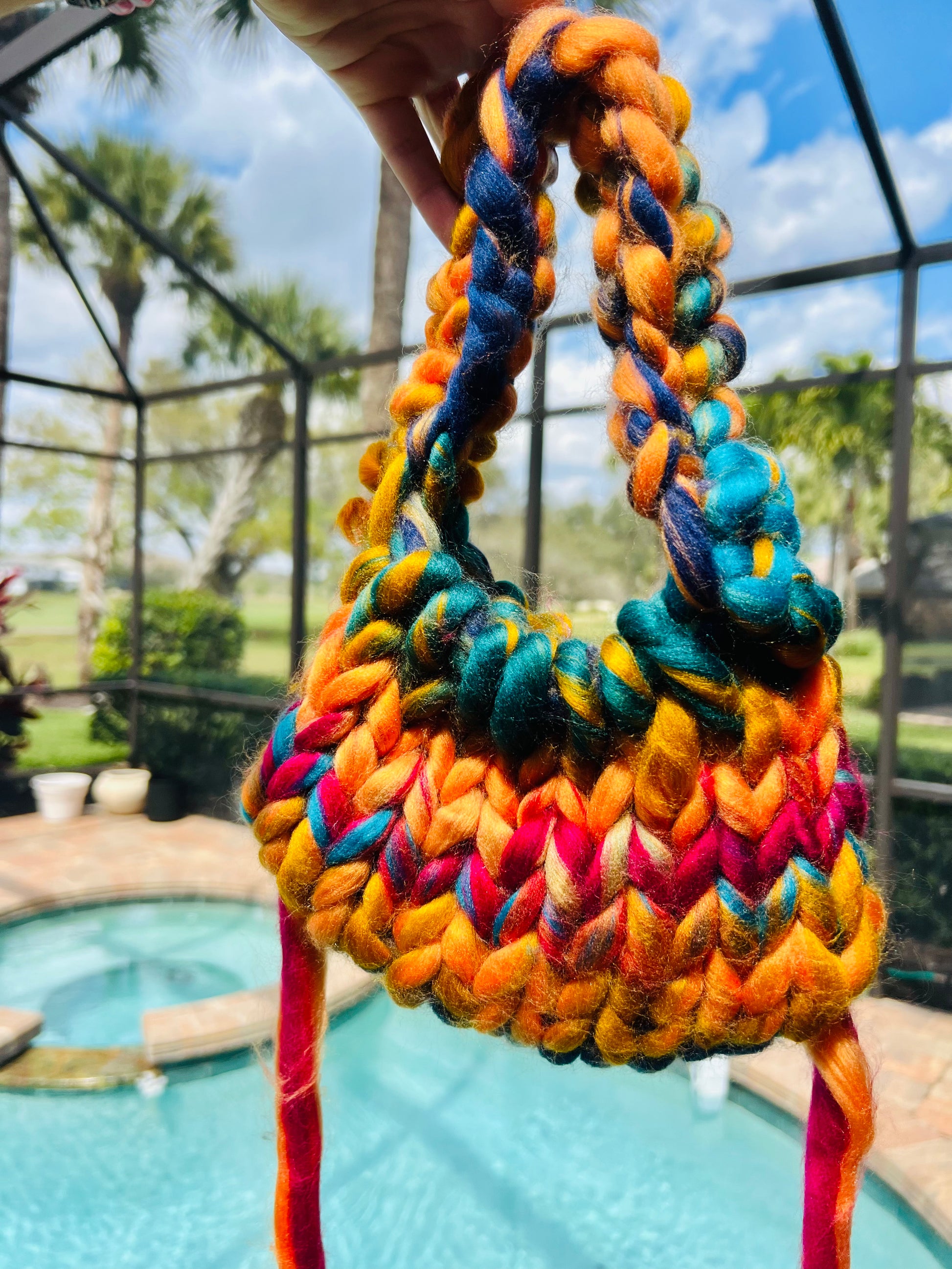 Finger Knit Purse