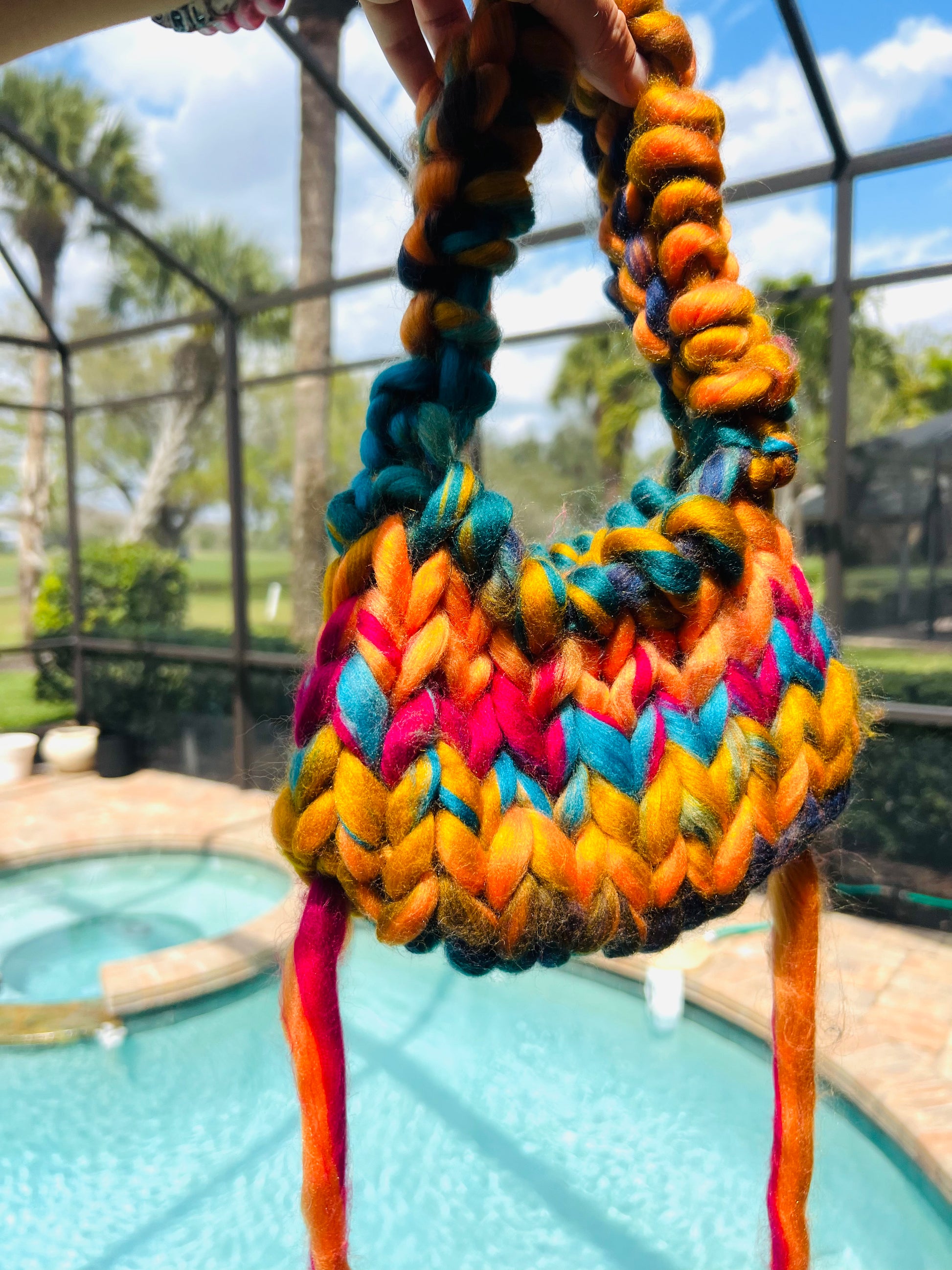 Finger Knit Purse