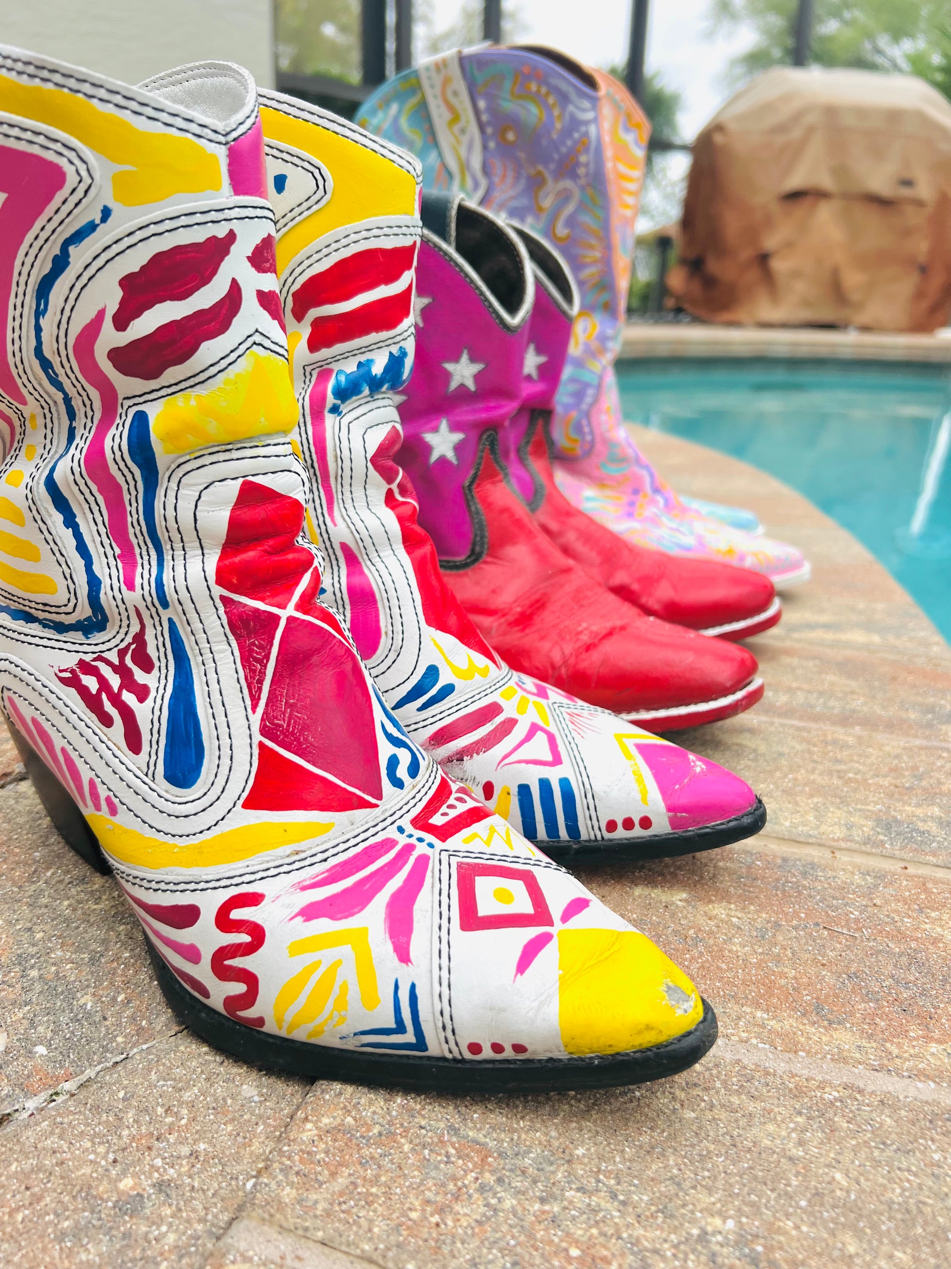 Color Aztec Cowgirl Boots