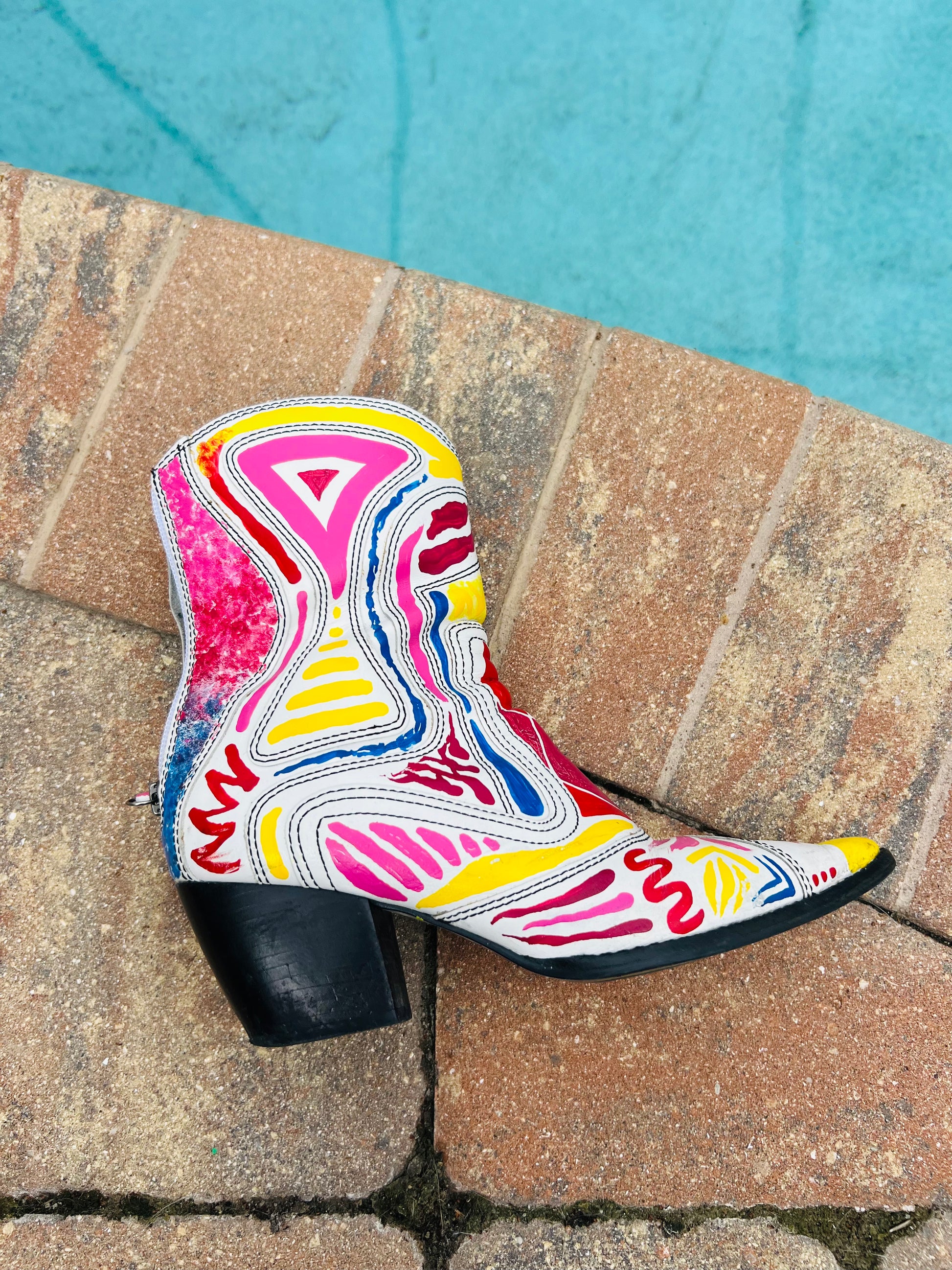 Color Aztec Cowgirl Boots