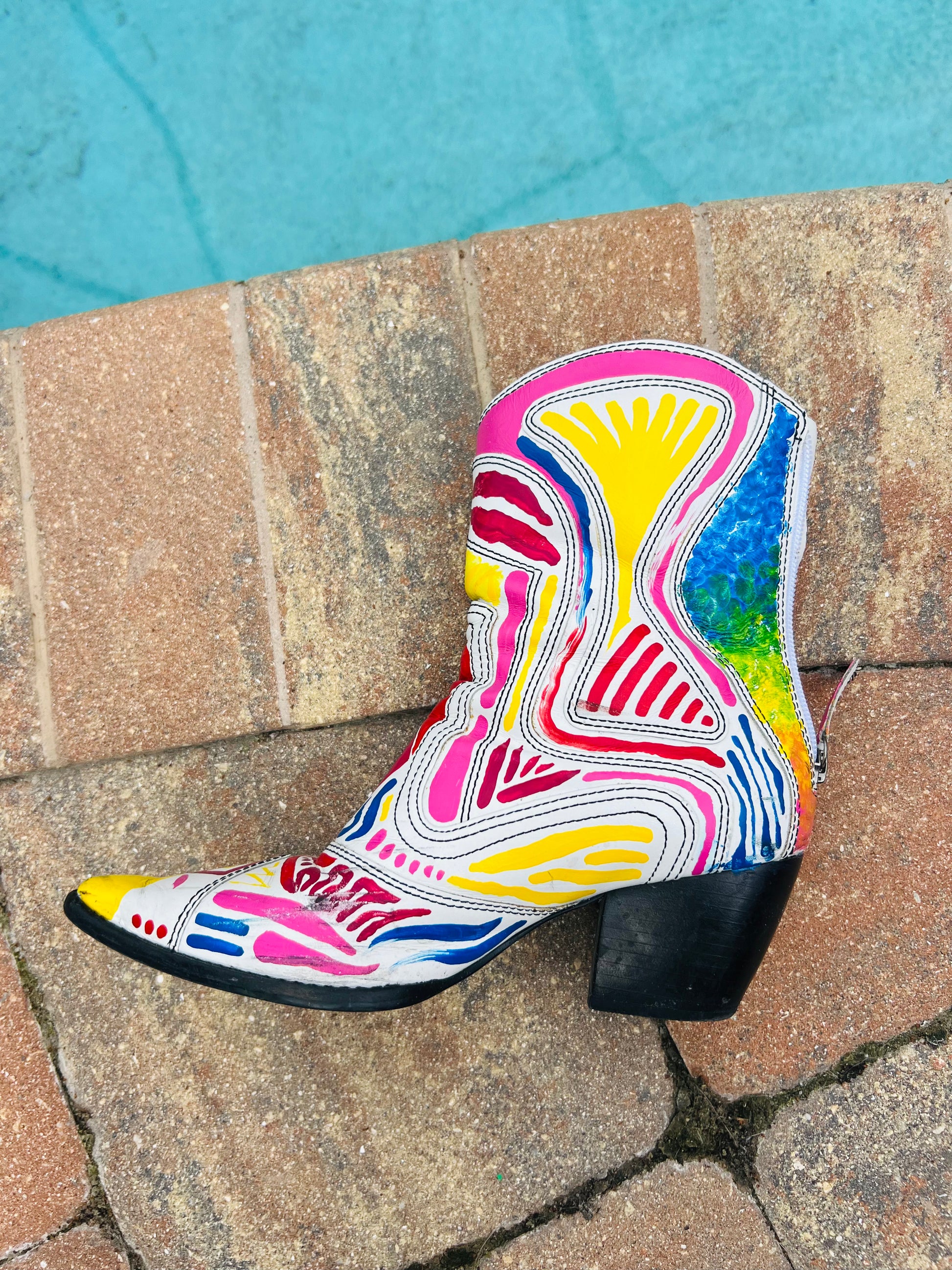 Color Aztec Cowgirl Boots