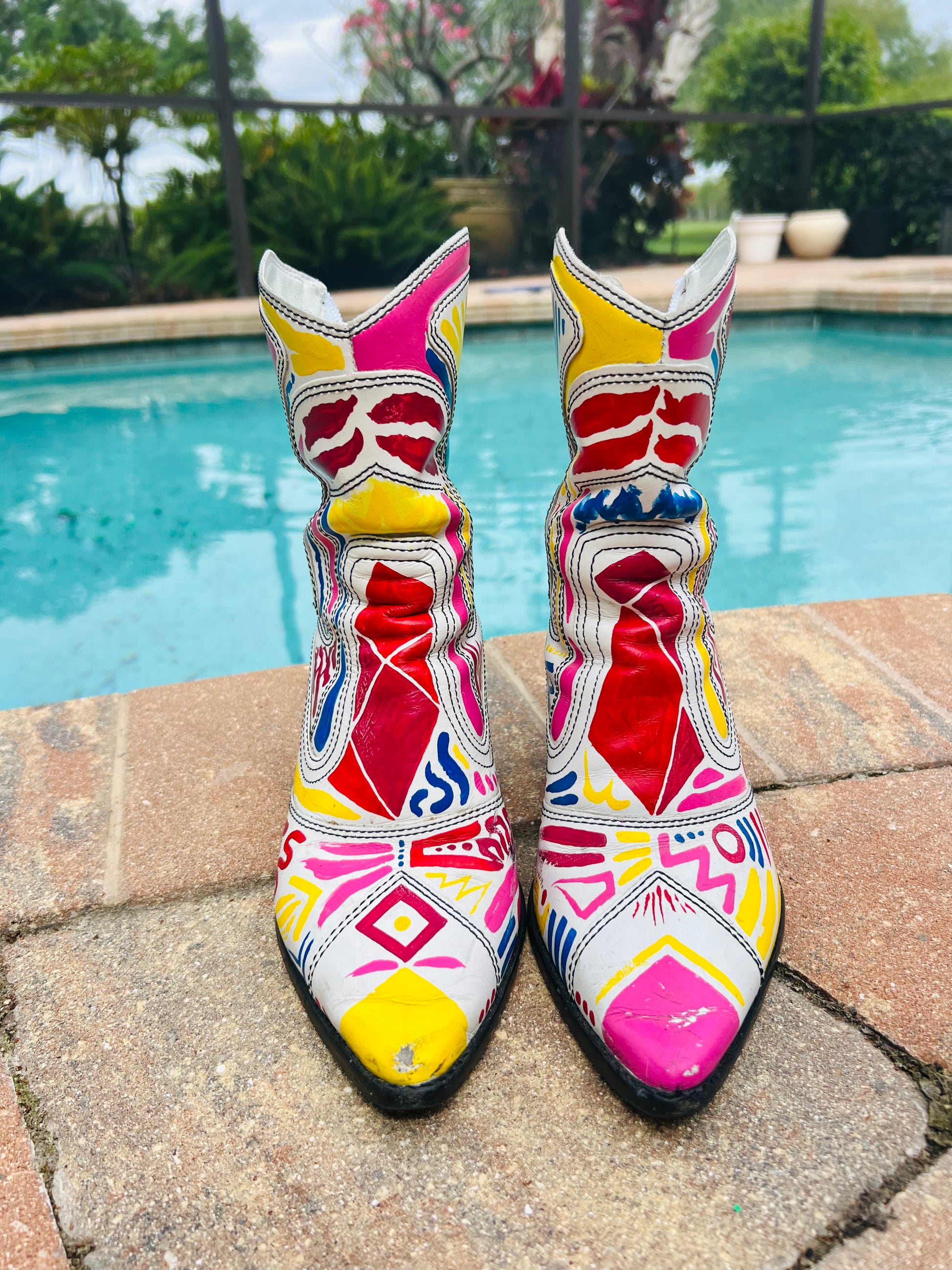 Color Aztec Cowgirl Boots