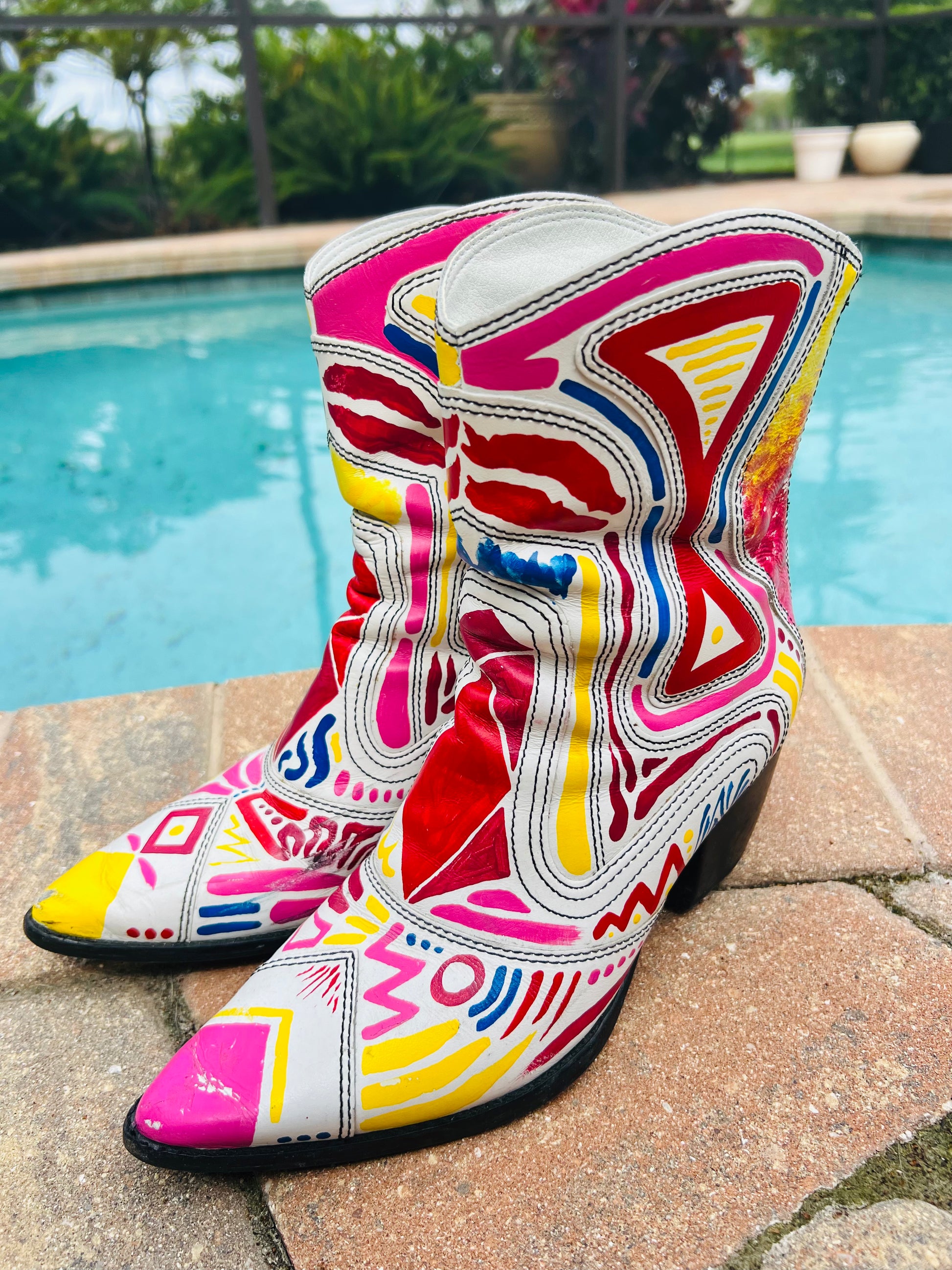 Color Aztec Cowgirl Boots
