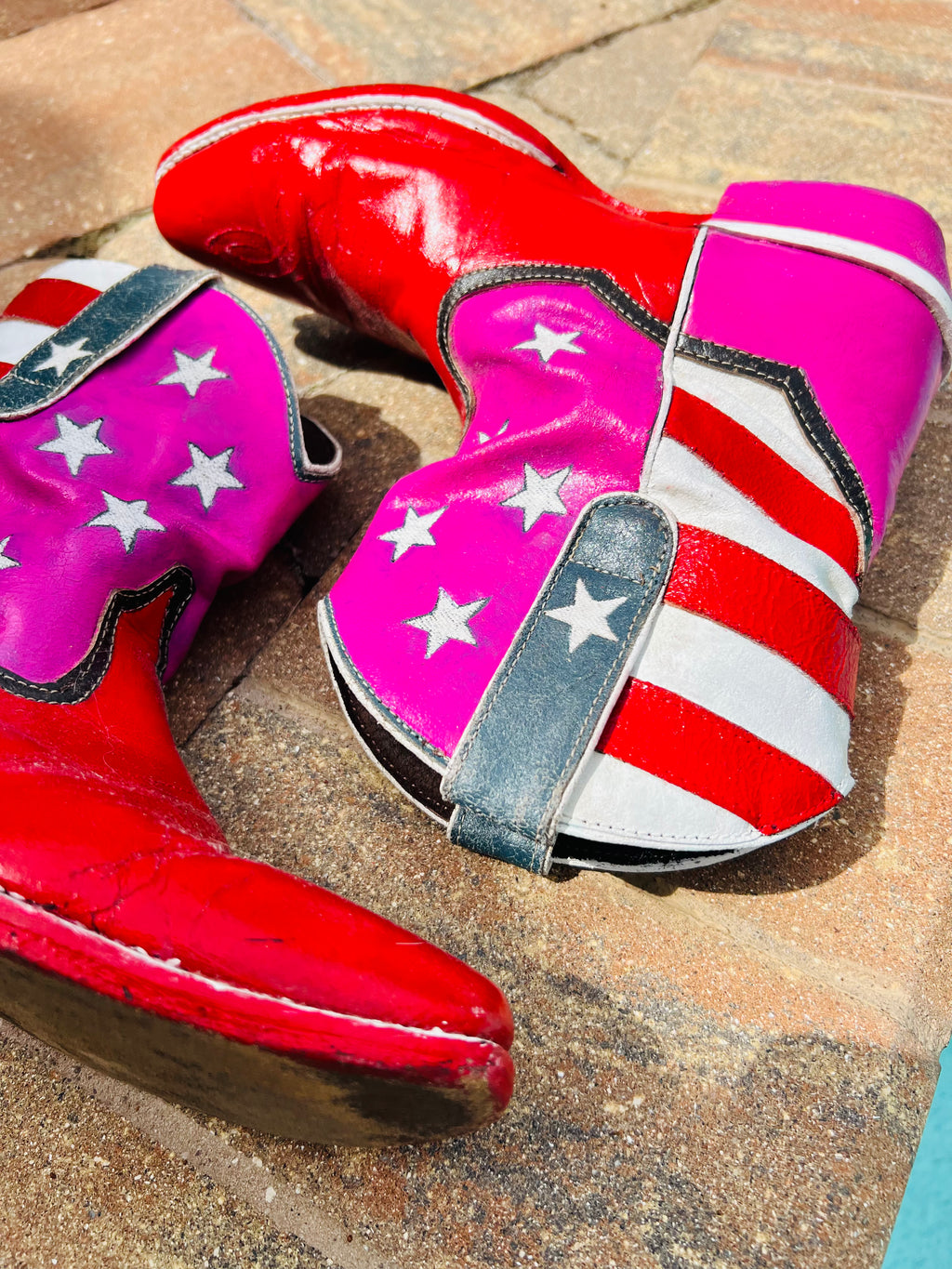Red, Pink, White and Blue Cowgirl Boots