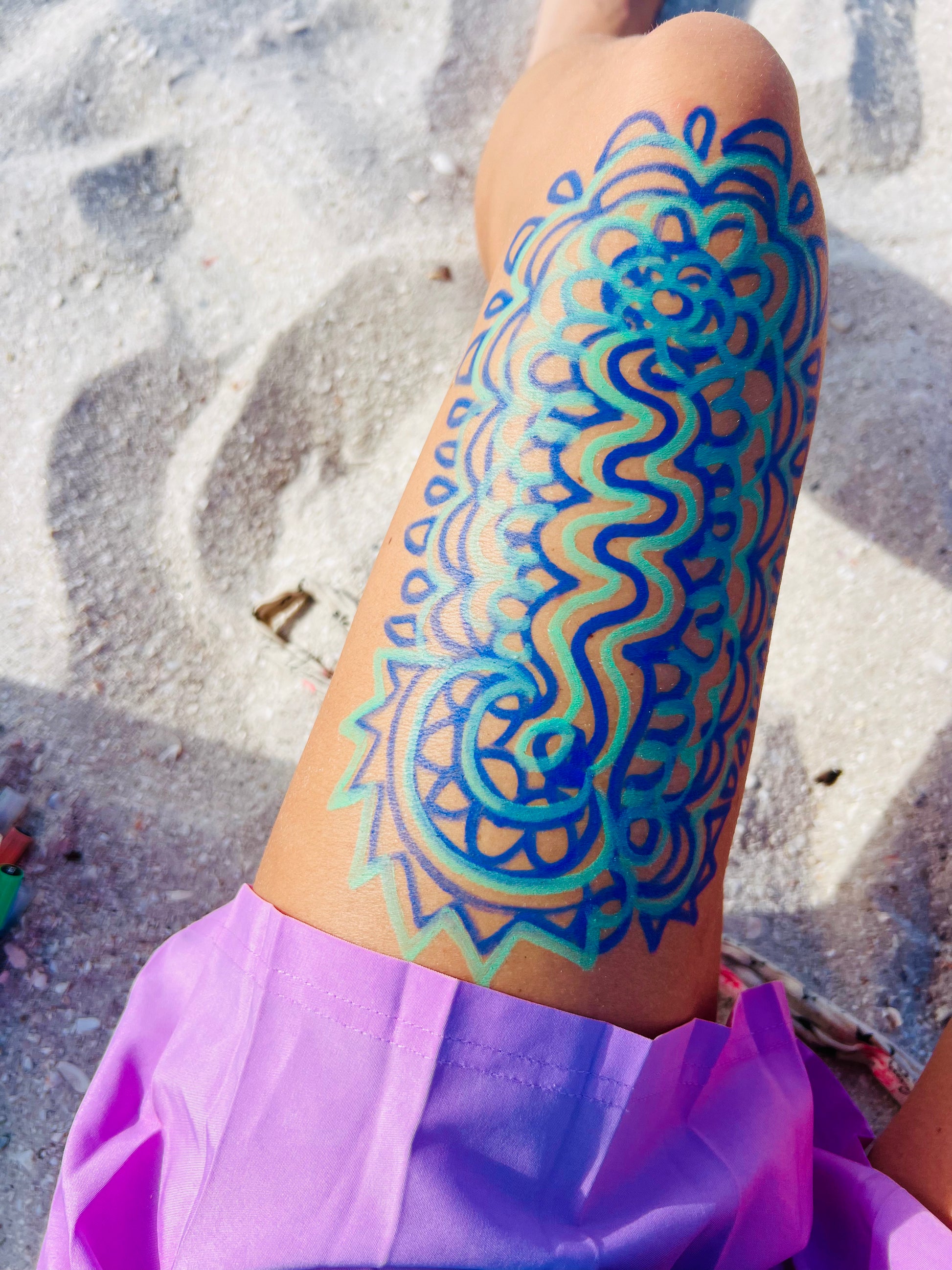 Fire and Ice Aura Leg Drawing