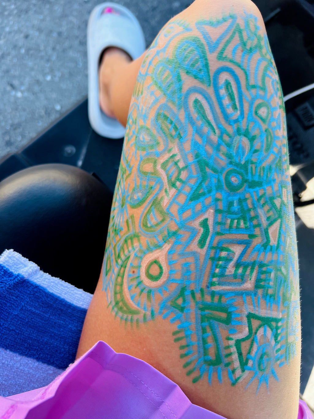 Turquoise Stitch Aura Drawing