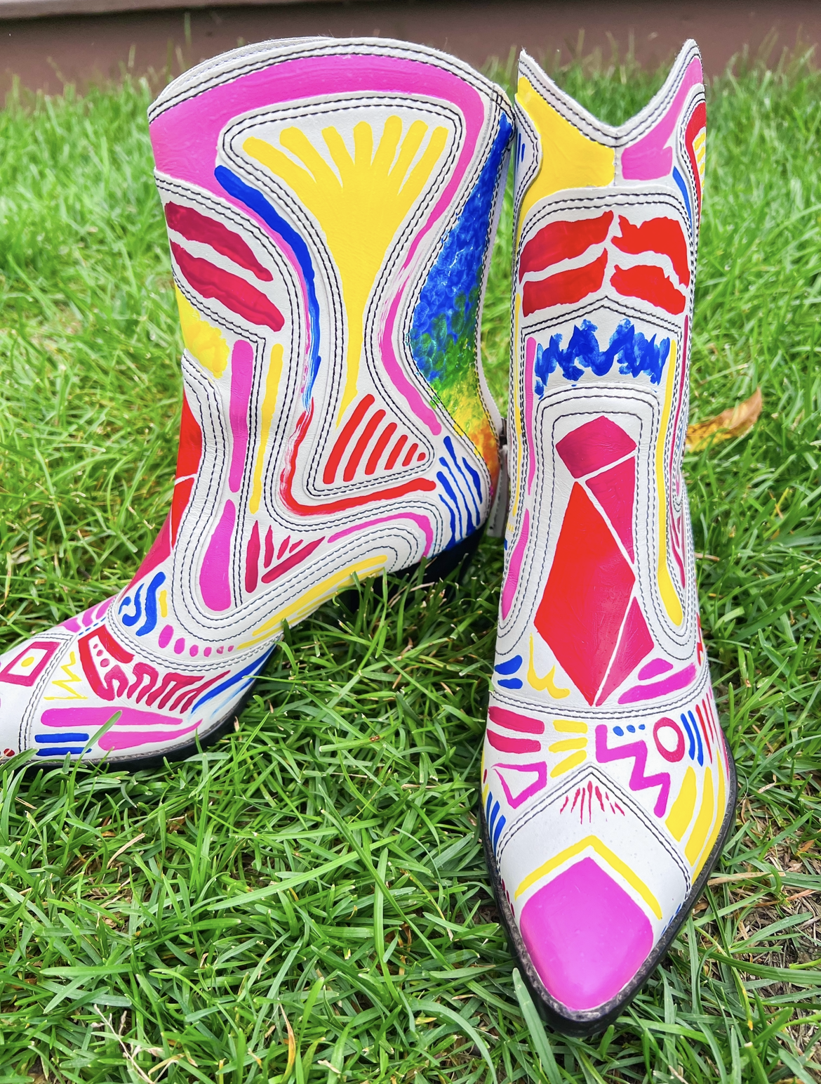 Color Aztec Cowgirl Boots