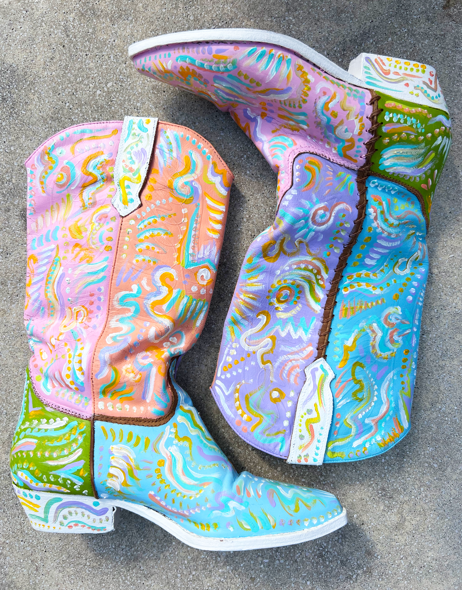 Colorful Painted Cowgirl Boots