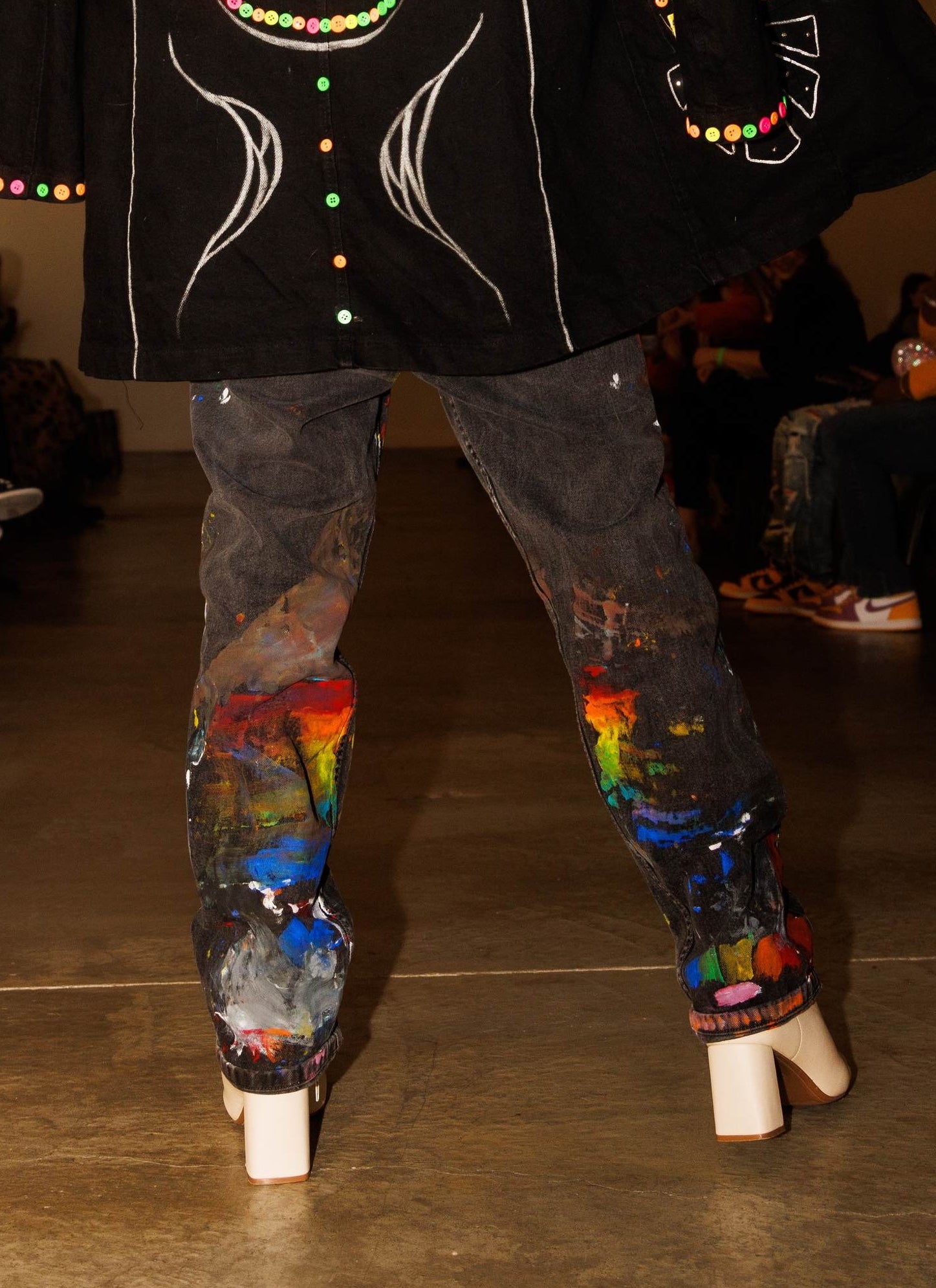 Custom Rainbow Painted Denim Pants